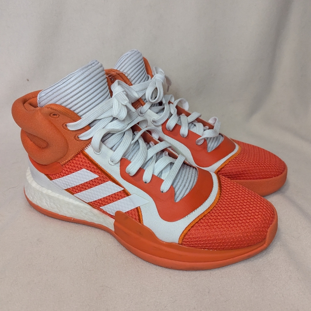 Adidas Marquee Boost Basketball Shoes Orange White Mens Size 10.5